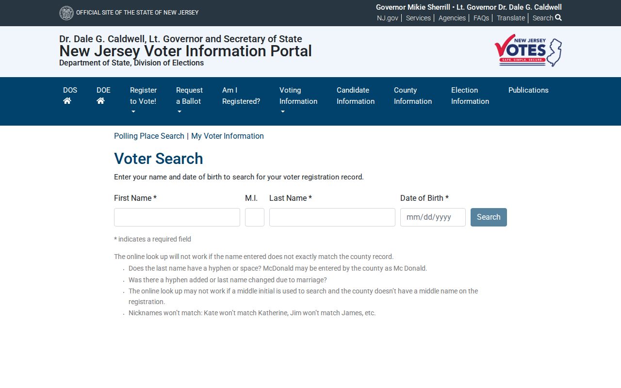 Clifton residents directory New Jersey voter registration check
