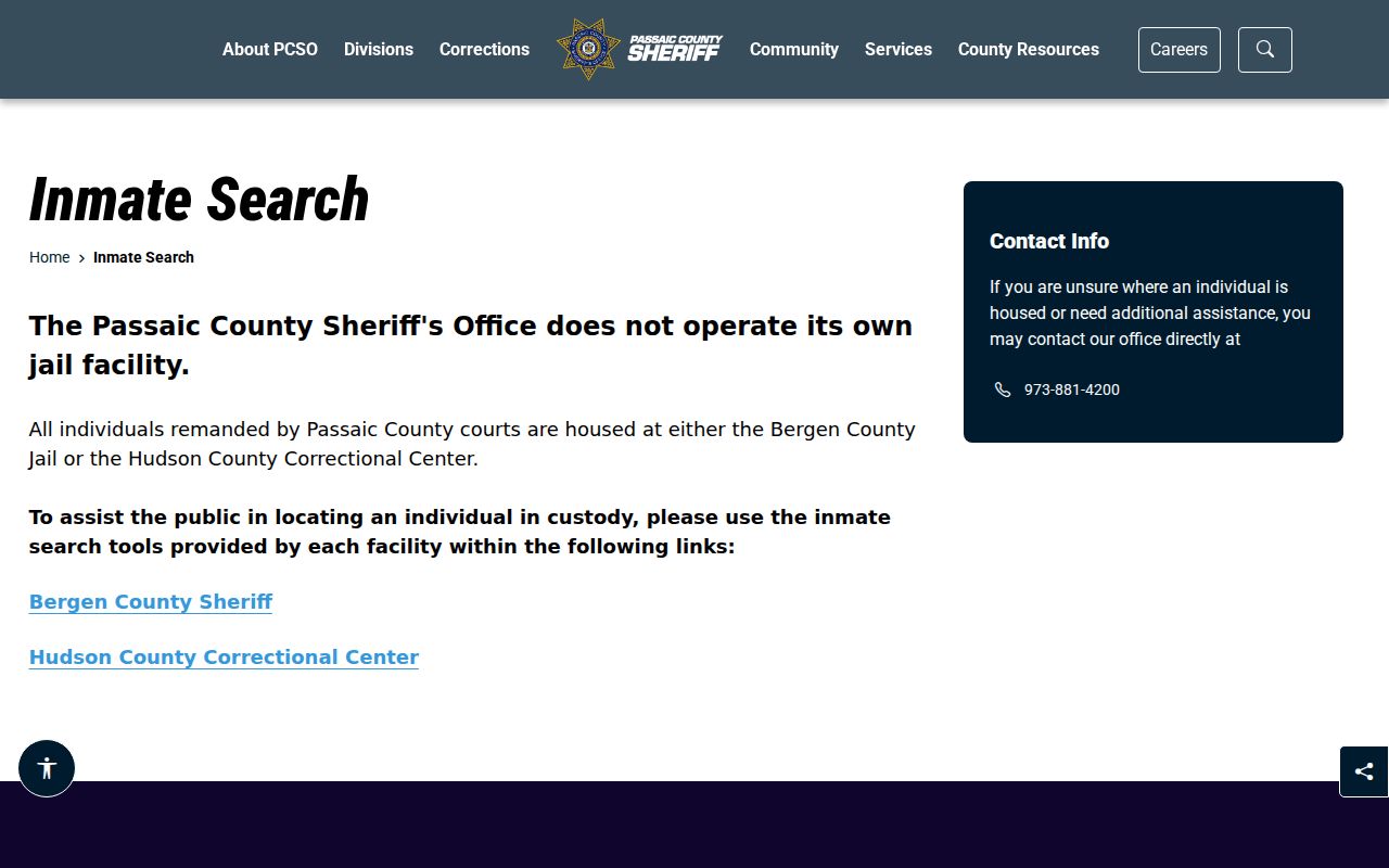 Clifton residents directory Passaic County custody search transfer information